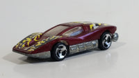 Hot Wheels Large Charge Silver Bullet Metalflake Dark Red Plastic Body Die Cast Toy Car Vehicle