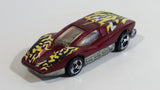 Hot Wheels Large Charge Silver Bullet Metalflake Dark Red Plastic Body Die Cast Toy Car Vehicle