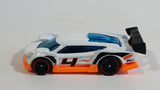 2016 Hot Wheels Track Builders Super Blitzen White Die Cast Toy Race Car Vehicle