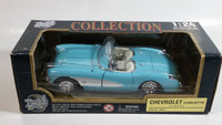 Yatming Road Tough No. 93019 1957 Chevrolet Corvette Convertible Baby Blue 1/24 Scale Die Cast Toy Classic Car Vehicle with Box