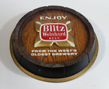 Vintage "Enjoy" Blitz Weinhard Beer From The West's Oldest Brewery 13 1/2" Diameter Hard Plastic Sign