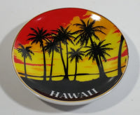 Hawaii Palm Trees and Sunset 3 1/4" Diameter Porcelain Collector Plate