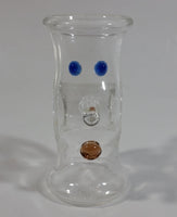 Very Unique Face Shaped Finger Hole Art Glass Shooter Shot Glass