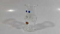 Very Unique Face Shaped Finger Hole Art Glass Shooter Shot Glass