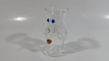 Very Unique Face Shaped Finger Hole Art Glass Shooter Shot Glass