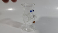 Very Unique Face Shaped Finger Hole Art Glass Shooter Shot Glass