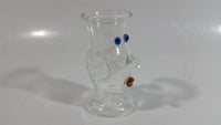 Very Unique Face Shaped Finger Hole Art Glass Shooter Shot Glass