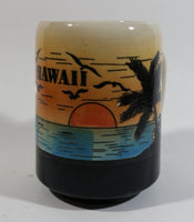 Hawaii Tropical Island Palm Tree Sunset Raised Relief Coffee Mug