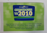 2010 Vancouver Olympic Games Countdown 5 Pin Puzzle Shaped Set Snowboarding Hockey Downhill Skiing and Figure Skating