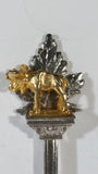 Canada Gold Tone Moose Figural Metal Souvenir Spoon with Engraved Bowl Travel Collectible