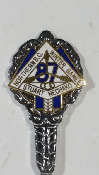 1987 Stuart Nechako Northern B.C. Winter Games Enamel and Metal Souvenir Spoon Sports Collectible