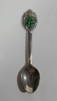 3D Green Christmas Tree with Gold Star Silver Plated Steel Metal Spoon