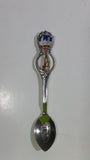 Chicago Illinois Willis (Sears) Tower Gold Tone Figural Enamel Metal Spoon with Engraved Bowl