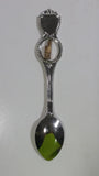 Chicago Illinois Willis (Sears) Tower Gold Tone Figural Enamel Metal Spoon with Engraved Bowl