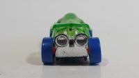 1994 Hot Wheels Top Speed Road Vac Clear Green with Chrome Plastic Die Cast Toy Car Vehicle with Hook Bottom