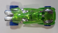 1994 Hot Wheels Top Speed Road Vac Clear Green with Chrome Plastic Die Cast Toy Car Vehicle with Hook Bottom