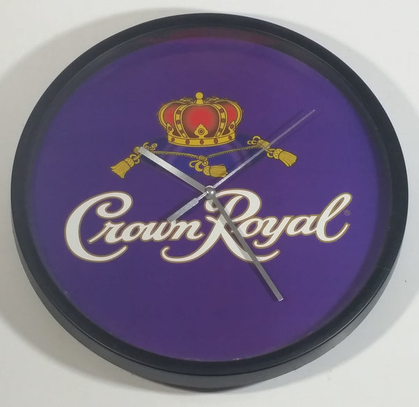 Crown Royal Whiskey Round 9 1/2" Diameter Purple Battery Operated Wall Clock