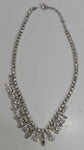 Vintage Fabulous 1960s Signed Sherman Clear Brilliant Rhinestone Necklace