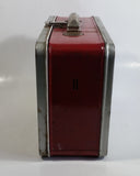 Vintage Thermos Brand Fruit Themed Red and Silver Tin Metal Lunch Box