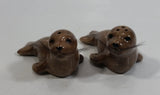 Brown Seal Shaped Ceramic Salt and Pepper Shakers