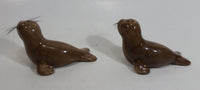 Brown Seal Shaped Ceramic Salt and Pepper Shakers