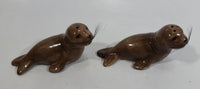 Brown Seal Shaped Ceramic Salt and Pepper Shakers