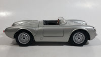 Maisto 1955 Porsche 550 A Spyder Convertible Silver Grey 1/18 Scale Die Cast Toy Car Luxury Vehicle with Opening Doors, Hood, and Trunk