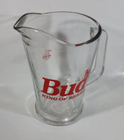 Budweiser Bud "King of Beers" 9" Tall 48oz. Heavy Glass Beer Pitcher