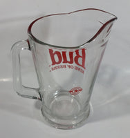 Budweiser Bud "King of Beers" 9" Tall 48oz. Heavy Glass Beer Pitcher