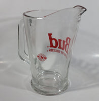 Budweiser Bud "King of Beers" 9" Tall 48oz. Heavy Glass Beer Pitcher