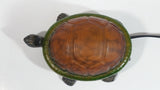 Amber Glass Shelled Bronze Finish Turtle Lamp