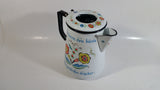 Swedish Berggren Enamelware Coffee Pot Kettle That Says "Kaffetaren den basta ar av alla jordiska drycker"