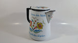 Swedish Berggren Enamelware Coffee Pot Kettle That Says "Kaffetaren den basta ar av alla jordiska drycker"