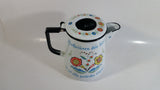 Swedish Berggren Enamelware Coffee Pot Kettle That Says "Kaffetaren den basta ar av alla jordiska drycker"