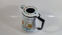 Swedish Berggren Enamelware Coffee Pot Kettle That Says "Kaffetaren den basta ar av alla jordiska drycker"