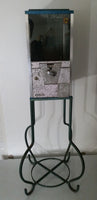 Vintage 5 Cent Sticker Oak Gumball Machine with Stand - Missing Some Parts