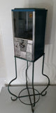 Vintage 5 Cent Sticker Oak Gumball Machine with Stand - Missing Some Parts