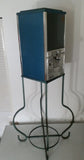 Vintage 5 Cent Sticker Oak Gumball Machine with Stand - Missing Some Parts