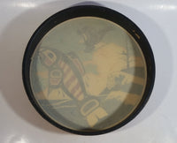 Clarence A. Wells Port Simpson, B.C. Aboriginal Art Eagle Trying To Catch Salmon  Jumping Salmon Deer Hide Rimmed Drum Print