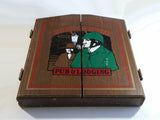 Rare Version Vintage Sherlock Holmes Pub & Lodging Baker St. Dovetail Wood Dart Cabinet and Kudu Board