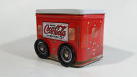 Drink Coca-Cola In Bottle 5 Cents Coke Trailer Shaped Tin Metal Container with Rolling Wheels