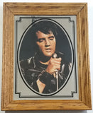 Vintage Elvis Presley 11" x 14" Wood Framed Glass Mirror