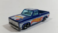 2011 Hot Wheels HW Racing '83 Chevy Silverado Truck Metalflake Blue Die Cast Toy Car Vehicle