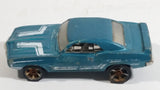 2010 Hot Wheels Muscle Mania 1969 Pontiac Firebird T/A Metalflake Aqua Blue Die Cast Toy Car Vehicle