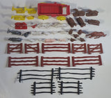 Vintage 1950s 1960s Auburn Rubber Products Farm Animals, Wagon, and Fence Pieces Rubber Toy Figures and Accessories Lot Made in U.S.A.