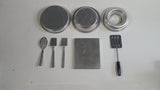 Vintage Children's "Cooky Pan" Aluminum Baking Sheet with Accessories and Other Metal Trays