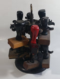 Antique 1905 Patent Cast Iron Double Level Carousel Rubber Stamp Holder with 12 Rubber Stamps
