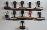 Antique 1905 Patent Cast Iron Double Level Carousel Rubber Stamp Holder with 12 Rubber Stamps