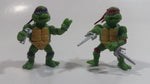 Lot of 2 2014 Ninja Turtles Donatello and Raphael Characters 1" Tall Mini Toy Action Figures