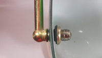 Vintage Style Curved Green Glass on Brass Bankers Desk Lamp 15" Tall